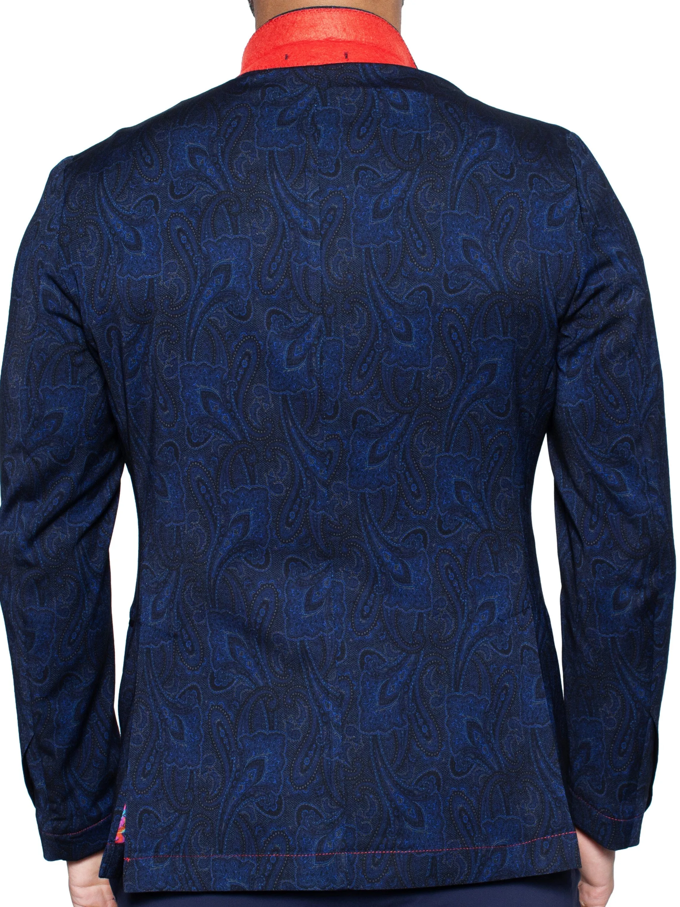 Blazer Unconstructed Paisley Blue