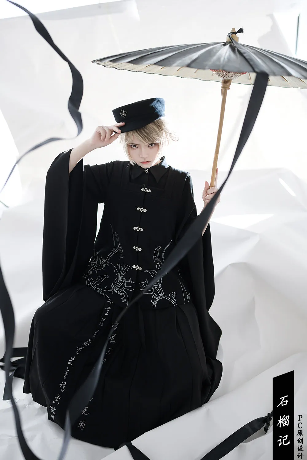 (Buyforme) Princess Chronicles~Pomegranate Note~Black Ouji Pleated Skirt