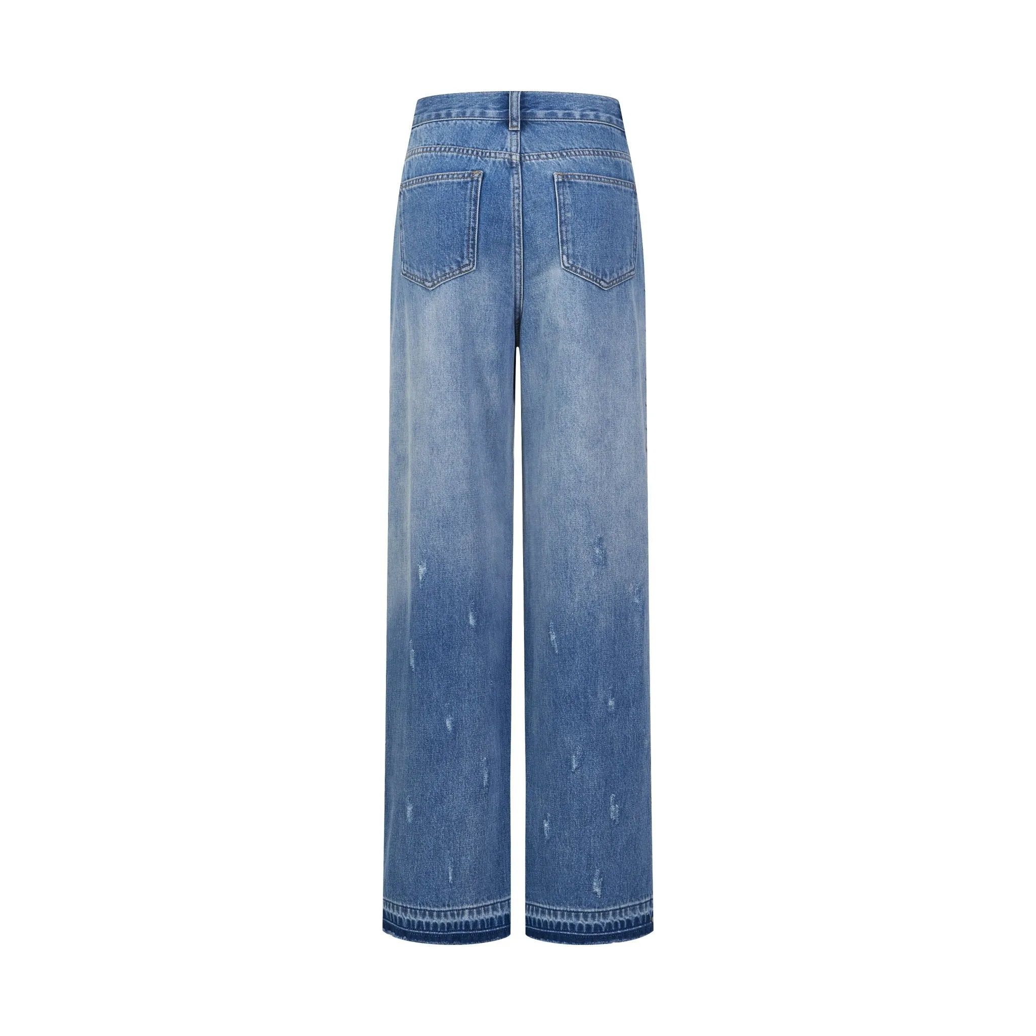 Heavy Duty Beaded Worn Leather Jeans