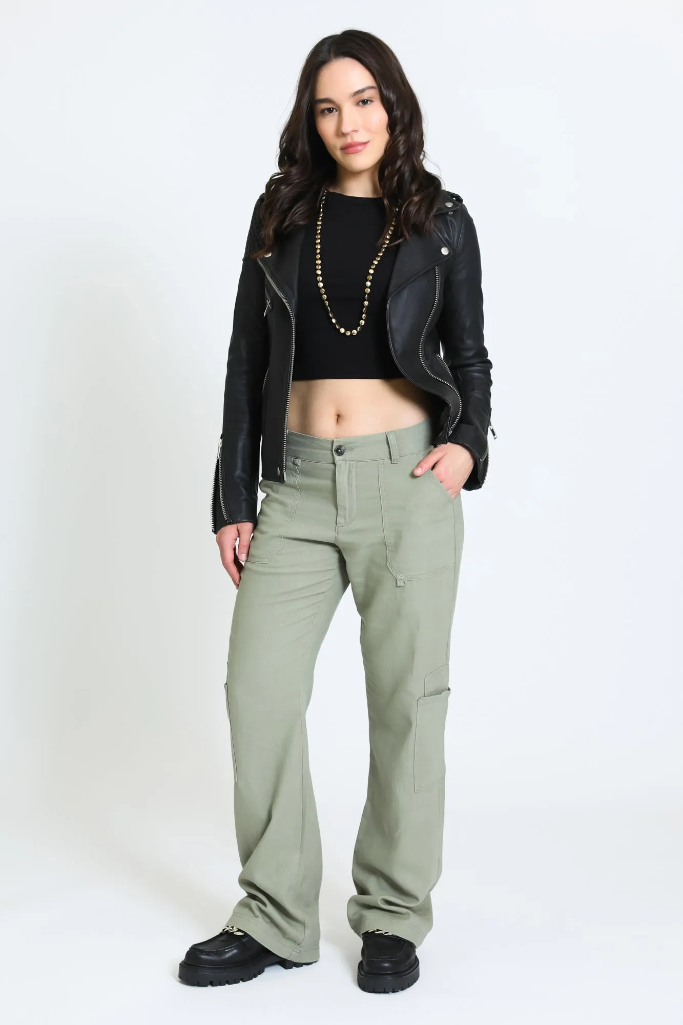 LINEN PANT W/ PORKCHOP POCKETS - SAGE LEAF
