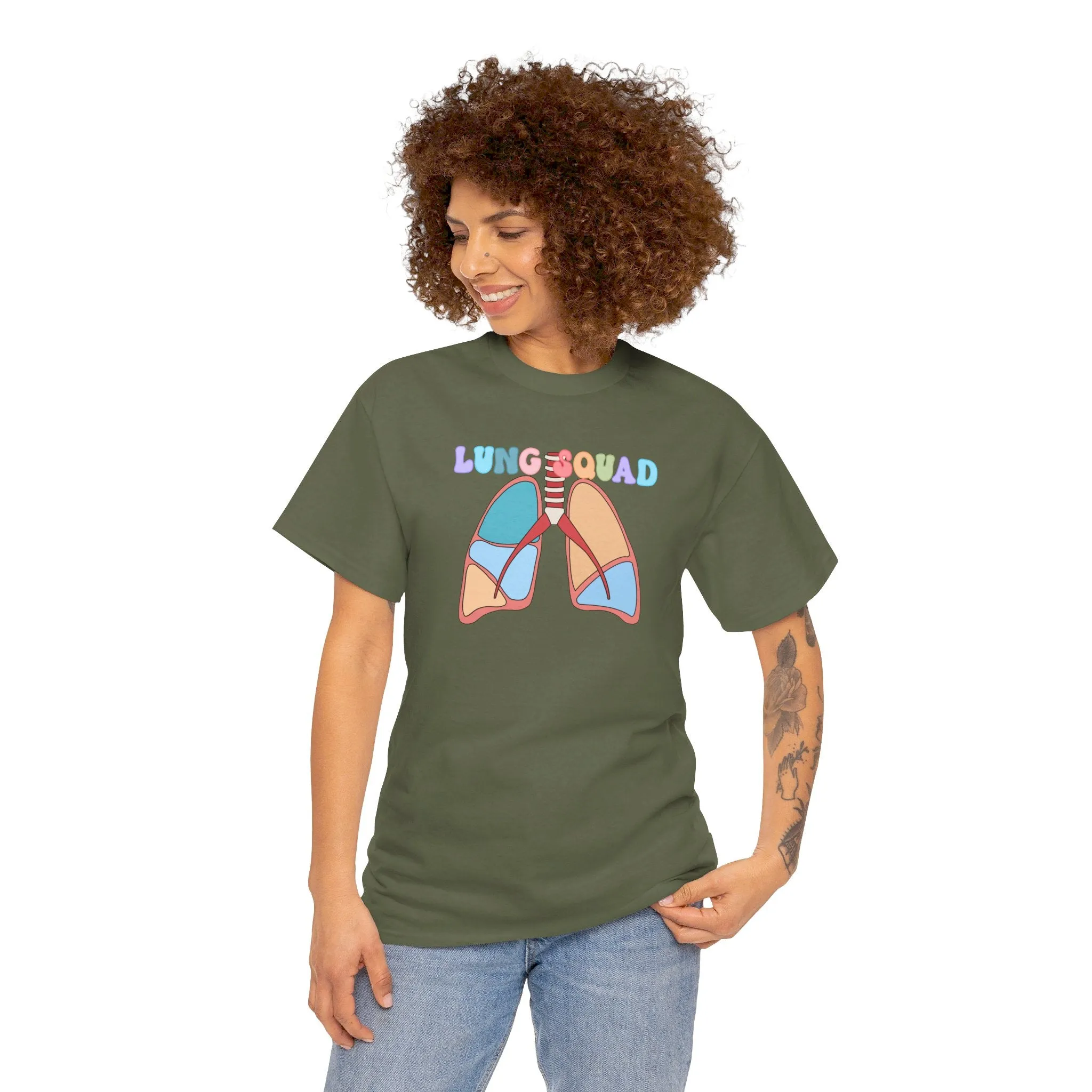 Lung Squad, Anatomical Lungs Shirt, Respiratory Therapy Unisex Heavy Cotton Tee