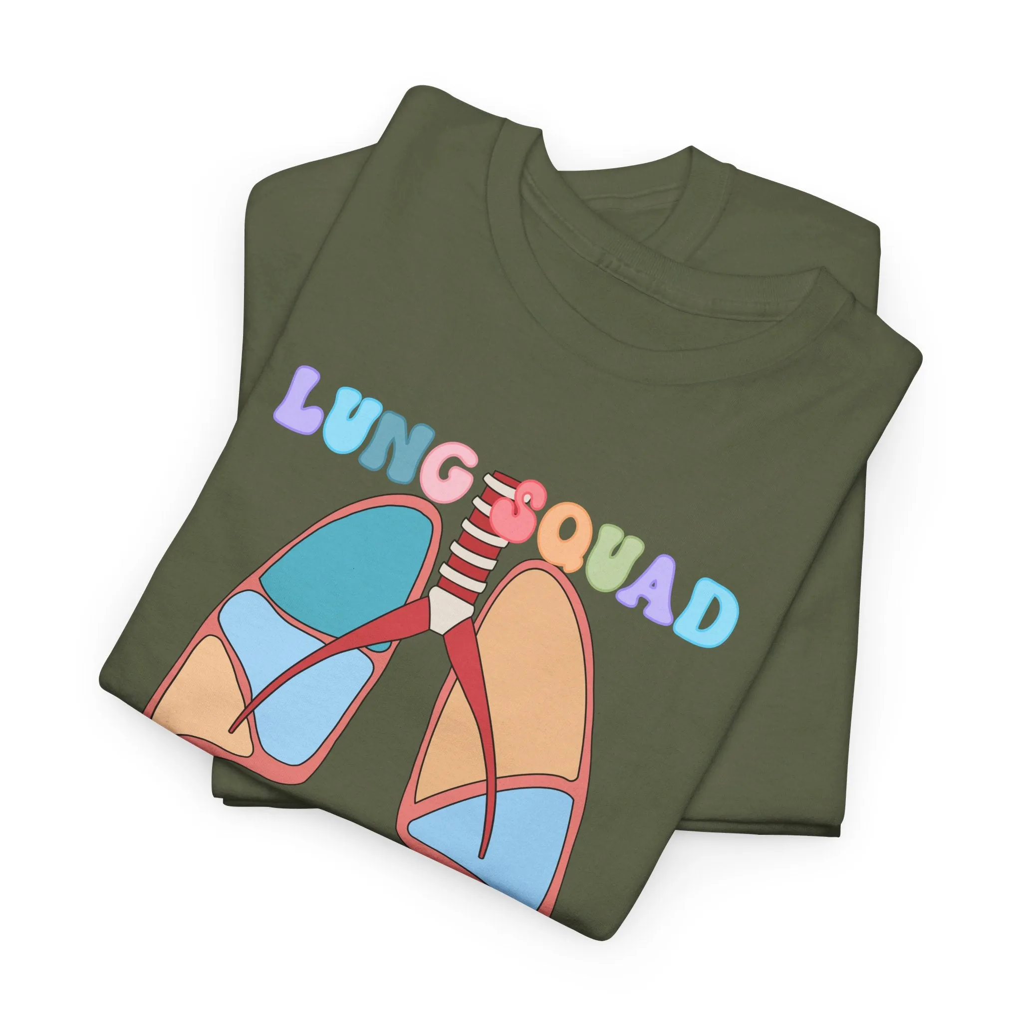 Lung Squad, Anatomical Lungs Shirt, Respiratory Therapy Unisex Heavy Cotton Tee