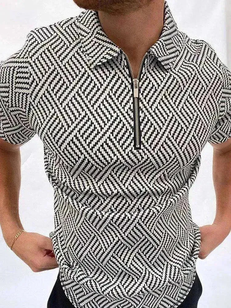 Men's Polo Short-Sleeve Summer Hedging Style Shirt
