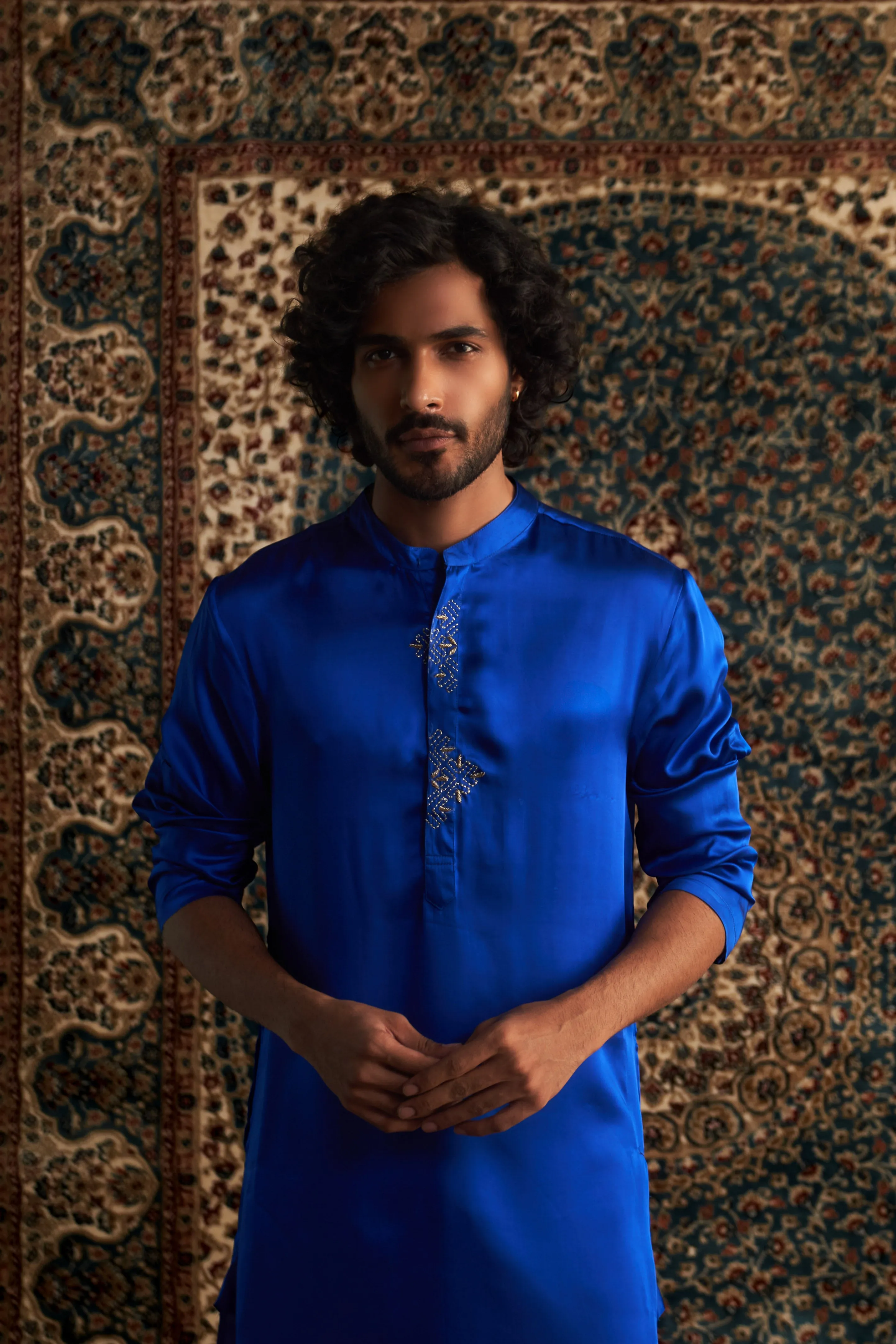 Prarambh Embroidered Placket Kurta Set
